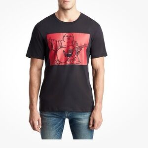 True Religion Men's XXL Buddha Move Black Red World Tour Tee T-Shirt 2XL Graphic